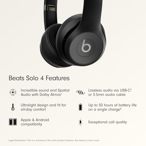 Beats Solo 4 Wireless On-Ear Headphones MUW23LL/A 50-Hour Battery Life Bluetooth