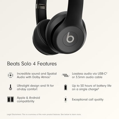 Beats Solo 4 Wireless On-Ear Headphones MUW23LL/A 50-Hour Battery Life Bluetooth