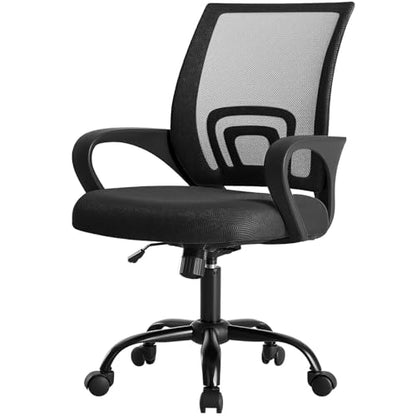 DUMOS Office Chair 1411BK-H3-43 Ergonomic Mid-Back 250 lbs Indoor