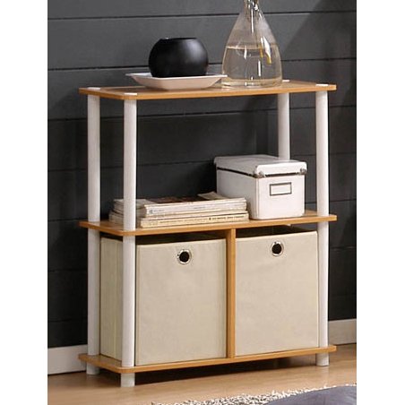 Furinno 3-Tier 99152BE/WH/IV Multipurpose Storage Rack Shelving Unit Beech Finish