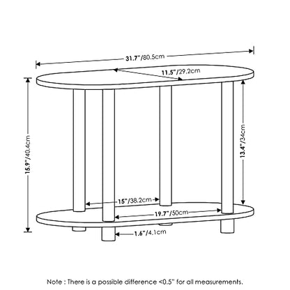 Furinno 4-Tier Oval Shelf RL22085PWHVPWH Floor Mount Display and Storage Unit