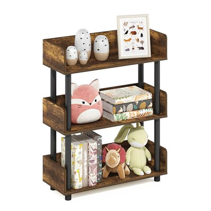 Furinno 3-Tier Display Rack Model 22193APBK Wall Mount Amber Pine
