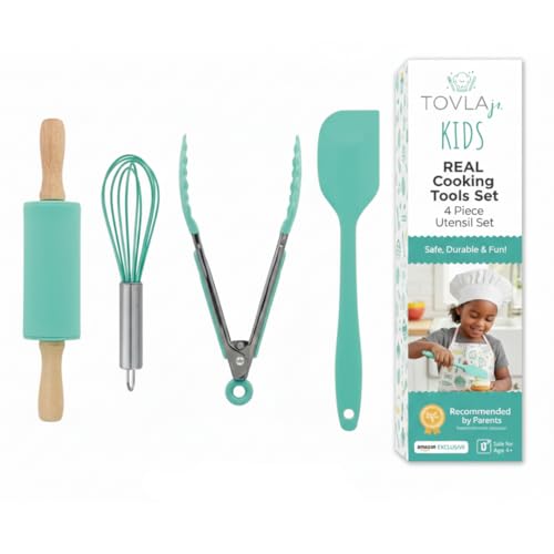 TOVLA JR. Child-Sized A48 Safe Silicone Cooking Utensils Set