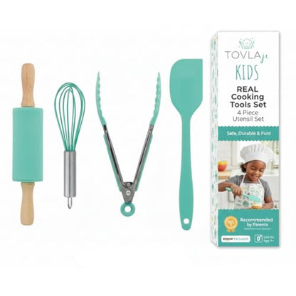 TOVLA JR. Child-Sized A48 Safe Silicone Cooking Utensils Set