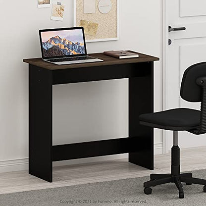 FURINNO Compact Rectangular Computer Desk 31.3 x 15.4 x 29.8 inches Columbia Walnut