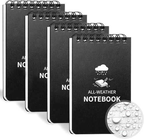 Juehuodaji 4.0 Count Waterproof Notebook System, 3" x 5" Pocket-Sized Format, All-Weather Utility Notepad