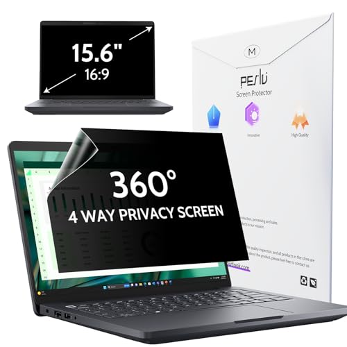 Peslv 15.6 Inch 360° Laptop Privacy Screen Anti Glare Blue Light Filter Scratch Resistant Matte