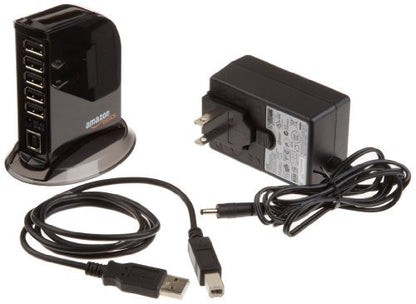 Amazon Basics 7-Port USB 2.0 Hub Tower, Model HU2W70E1, Black
