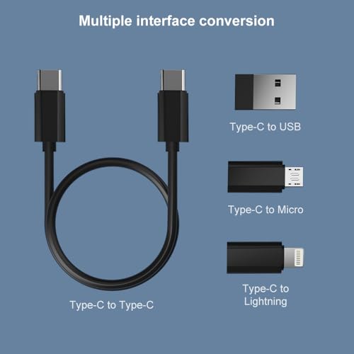 YANZIE USB Adapter 73f0054b-cab5-4b59-abc9-d8a2a52a7cc4 USB Type C, Lightning, Mini USB 2 Ports Black
