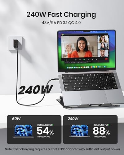 Silkland USB Type C to USB Type C Cable 3.3FT 240W 8K 60Hz Male to Male