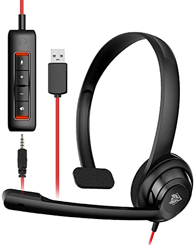 NUBWO HW02 Wired Headset 3.5mm/USB Active Noise Cancellation Adjustable Microphone