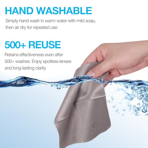 SmoTecQ 12 Pack Microfiber Lens Cleaning Cloths STQ-YJB220 12 Piece Set