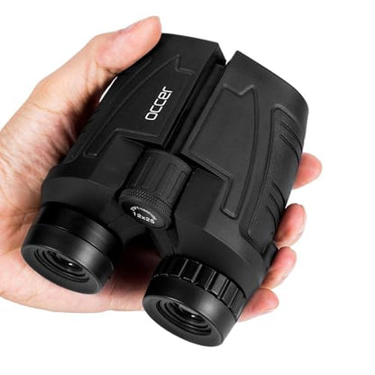 Occer 12x25 Compact Binoculars Model 888635 with 12x Magnification, Waterproof, Fully Multi-Coated, BAK-4 Prism, Adjustable Eyecups for Adults and Kids