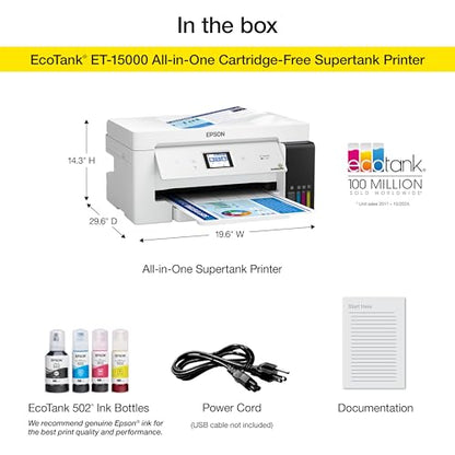 Epson EcoTank ET-15000 Inkjet Printer 4800x1200dpi Wireless All-in-One 21.4lbs