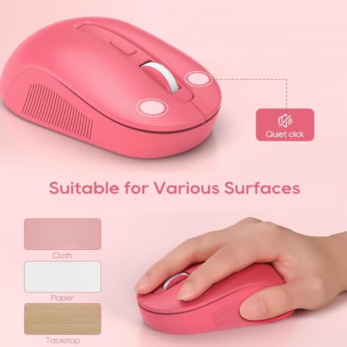SABLUTE 1 Count CK23 Wireless Keyboard and Mouse Combo Hot Pink QWERTY Optical 104 Keys