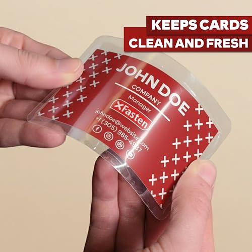 XFasten 25 Count Business Card Laminating Pouches 9.5 Mil Clear Non-Glare