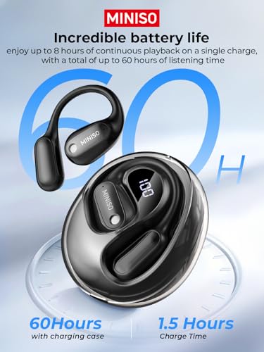 MINISO MS190-BLACK Open Ear Translation Headphones Wireless Bluetooth 6.0 Dynamic Driver