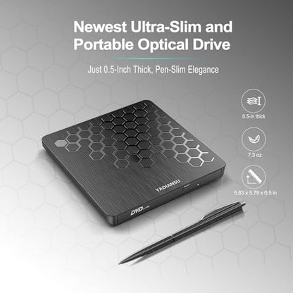 YADIANSU 0.5" YD168 USB 3.0 External CD DVD Drive