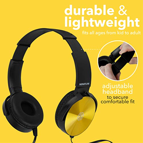 Sonitum 9999 Language Tag Wired On-Ear Headphones 5-Pack 3.5mm Audio Jack