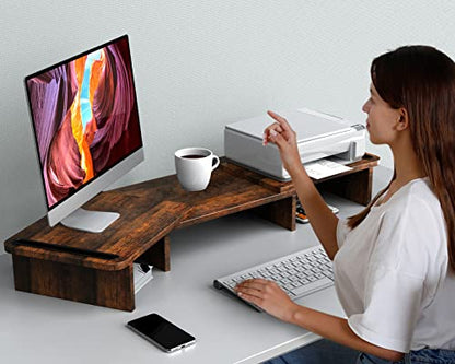 Zimilar 2 Count Z208L-3 Monitor Stand Riser 44 lbs Load Capacity Wood Unfinished