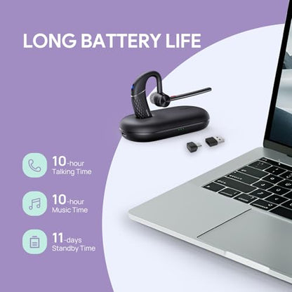Yealink BH71 Pro USB-C/A Bluetooth Headset, Wireless Earphone with Microphone, 30Hrs Battery Life, Noise Canceling, Ergonomic Design, Android/iOS Compatible