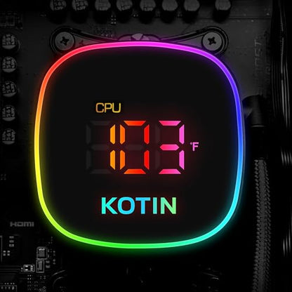 KOTIN KTG60BA797X3250712G Dual Monitor PC, Windows 11 Home, 7680 x 4320 Resolution, Liquid Cooling, Black, Tower