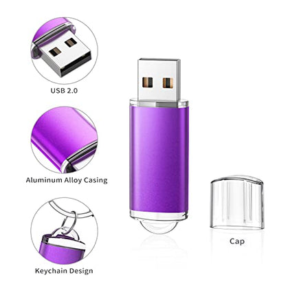 K&ZZ 64GB U215 USB 2.0 Flash Drive Multicolored 5 Pack