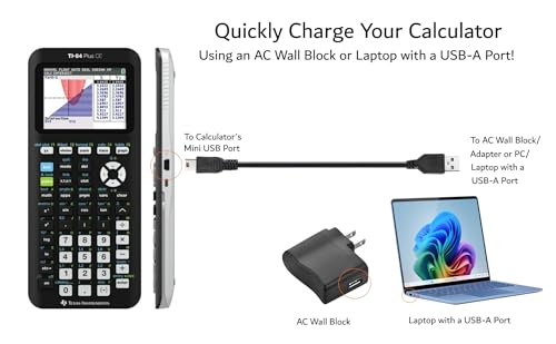 ienza 2.5FT-3FT 7545897677 Male-to-Male USB Cable for TI Calculators