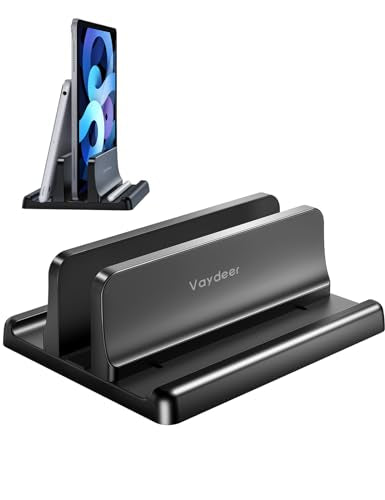 Vaydeer 1 Slot Vertical Laptop Stand SZ2S011 Adjustable Black Silicone
