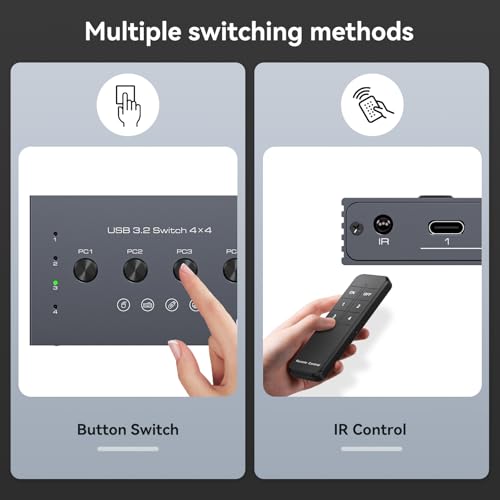 TJCXELE 1 Count TJUS-03USB Switch 202E USB 3.2 4-Port