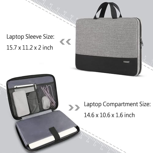 Ytonet 15.6 inch VE-US1025GRY Laptop Sleeve Case, Water Resistant, Nylon, for Various Laptop Models