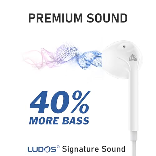 LUDOS ZENITH Wired Earbuds 3.5 mm Jack for All Devices