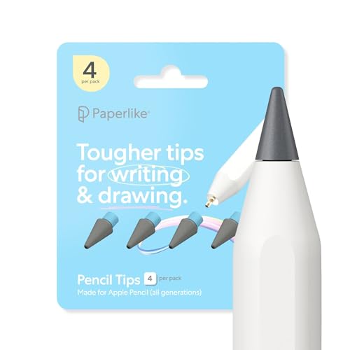Paperlike PL-APT-CB-25 Pencil Tips for Apple Pencil - Charcoal/Blue - 4 Count