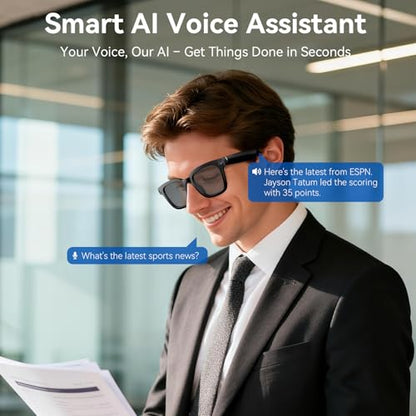 Amwentu 32GB V03 Smart Glasses Bluetooth Pure Black