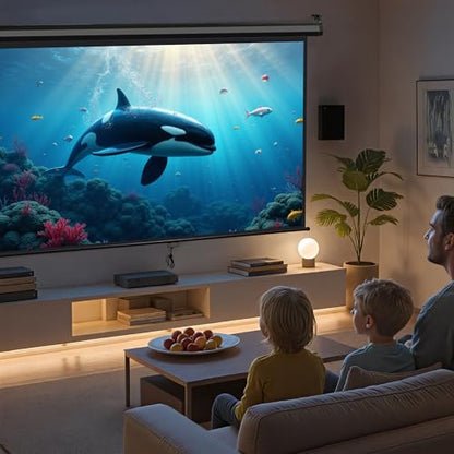 ZENY 100 Inch Projector Screen HU-XI-201 Manual Mounting, Matte Finish, 16:9 Aspect Ratio, Metal/PVC Enclosure