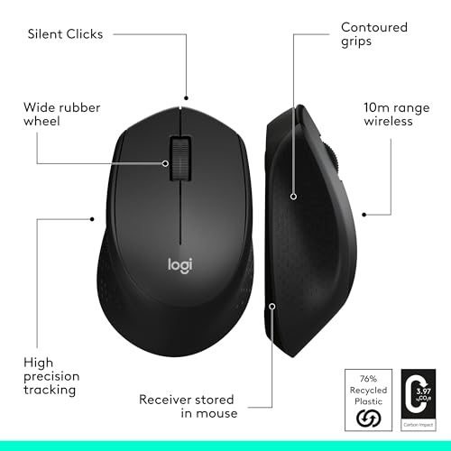 Logitech M330 Silent Wireless Mouse 2.4GHz Optical USB Receiver Battery Powered Wireless PC Mac Chromebook