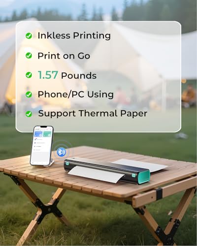 Phomemo M08F Wireless Portable Thermal Printer 203x203 DPI Monochrome Inkless Printing