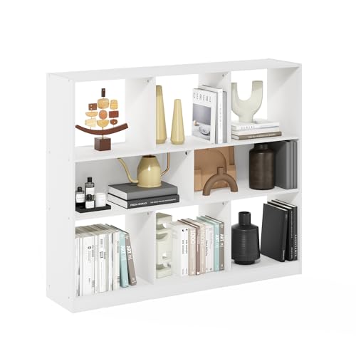 Furinno 8-Cube Shelf 24345WH - Wall Mount, Space Saving, Sturdy, Durable, White
