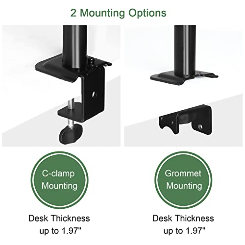 UPGRAVITY 13-27 Inch Laptop and Monitor Mount, 17.6lbs Capacity, Adjustable Gimbal Tabletop Stand, VESA 75/100mm