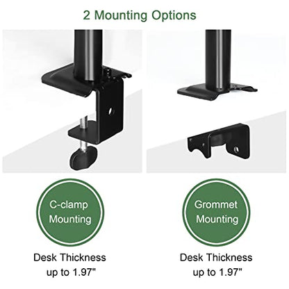 UPGRAVITY 13-27 Inch Laptop and Monitor Mount, 17.6lbs Capacity, Adjustable Gimbal Tabletop Stand, VESA 75/100mm