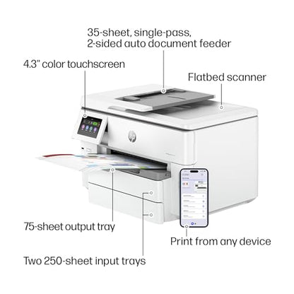 HP OfficeJet Pro 9730e Color Inkjet Printer 4800 x 1200 22.0 B&W 18.0 Color A4 Printer