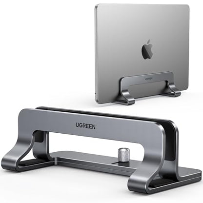 UGREEN 1 Unit Vertical Laptop Stand Model 20471 Aluminum Adjustable Tabletop Silver Gray