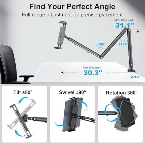TeQable 30" Adjustable Tablet Desk Mount TQ-TD3Z