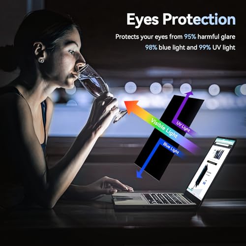 Protescreen 13.3 Inch Privacy Filter Compatible With Lenovo HP Dell Acer Asus, 16:9 Aspect Ratio, Matte Finish, Tempered Glass