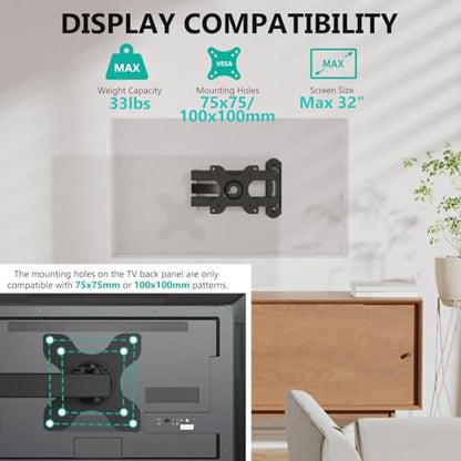 WALI 13-32 inch WL-1330LM Wall Mount Articulating TV Bracket Metal Black