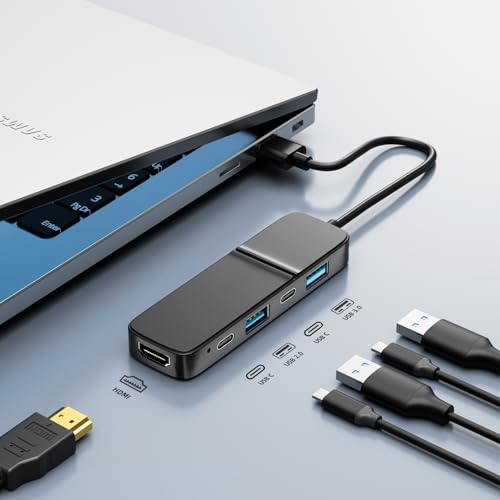 Eanetf 1.5" x 1" x 0.5" USB to HDMI Adapter Hub 5 Ports USB 3.0 1920x1080 Plastic