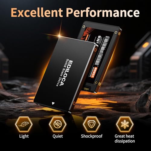 Ediloca 128GB ES106 Internal SSD 2.5" SATA III 6Gb/s 550 MB/s Read Speed 400 MB/s Write Speed 3D TLC NAND Solid State Drive