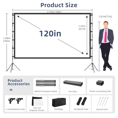 Vamvo 120 Inch M2120 4K HD Floor Mount Projection Screen