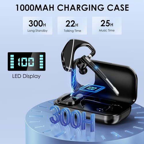 EKVANBEL A6L Wireless Bluetooth Headset 5.3 Dual-Microphone Noise Cancelling 150mAh 1000mAh Battery