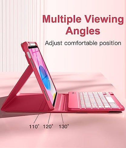 Hamile iPad 10th Generation 10.9 inch A2696/A2757/A2777, iPad 11th Generation 11 inch A3354/A3355/A3356, Magnetic Wireless Keyboard Case